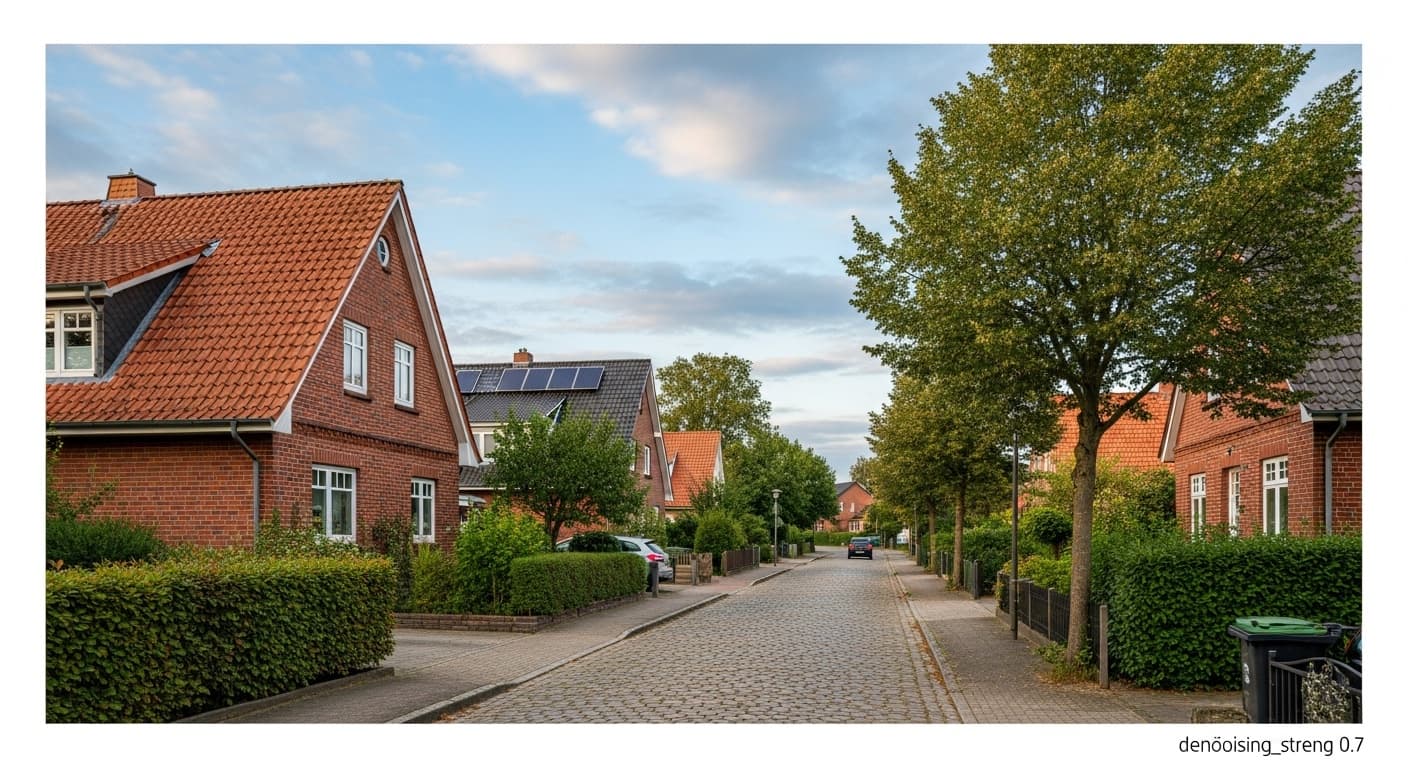 Norddeutsches Wohngebiet in Holm – ruhige Backstein-Architektur in Schleswig-Holstein